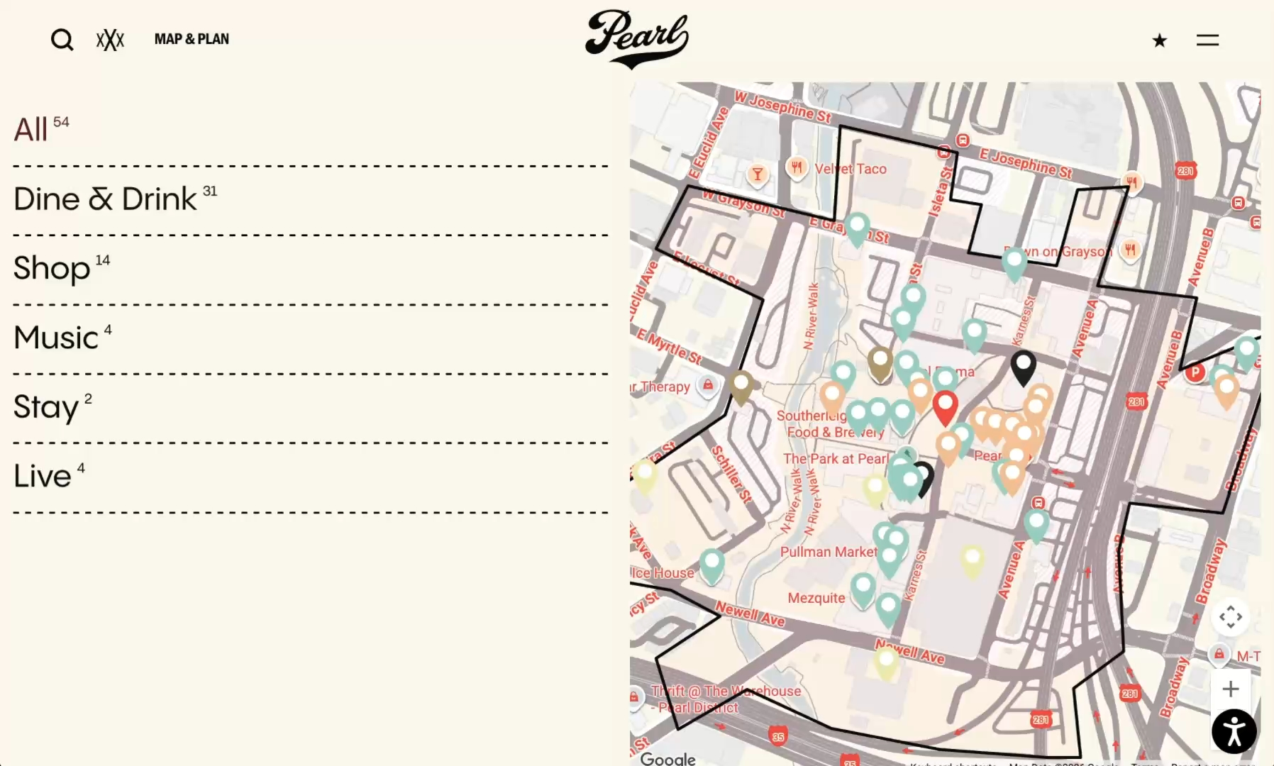 Map and planning for your visit at Pearl San Antonio